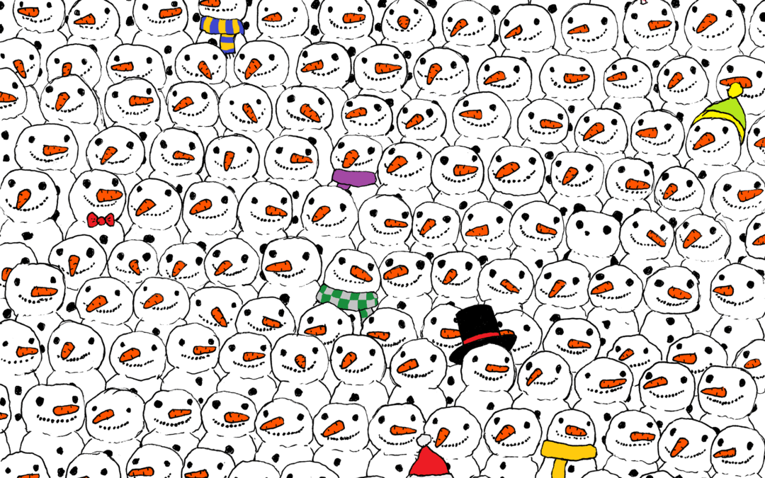 Merry Christmas! Just wanted to share with you a lot of Snowman and a Panda. Can you find the Panda?